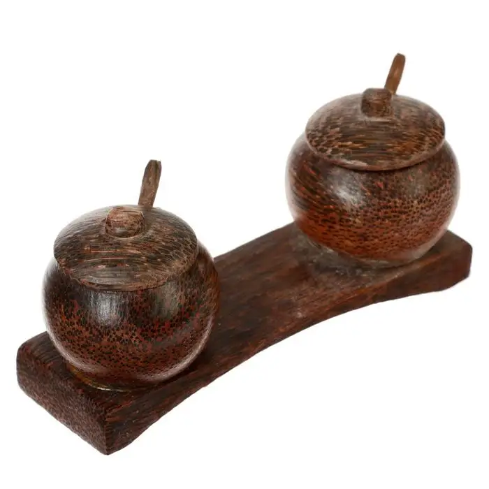 Набор для специй из кокоса &laquo;Горшочки&raquo;, 13&times;5&times;6 см