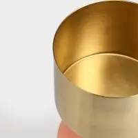 Подсвечник на 1 свечу &laquo;Кубок&raquo;, 10&times;10&times;28.5 см, пудровый с золотом