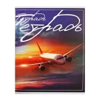 Тетрадь 48 листов в клетку Calligrata «Самолеты», обложка мелованный картон, блок №2, белизна 75% (серые листы), МИКС