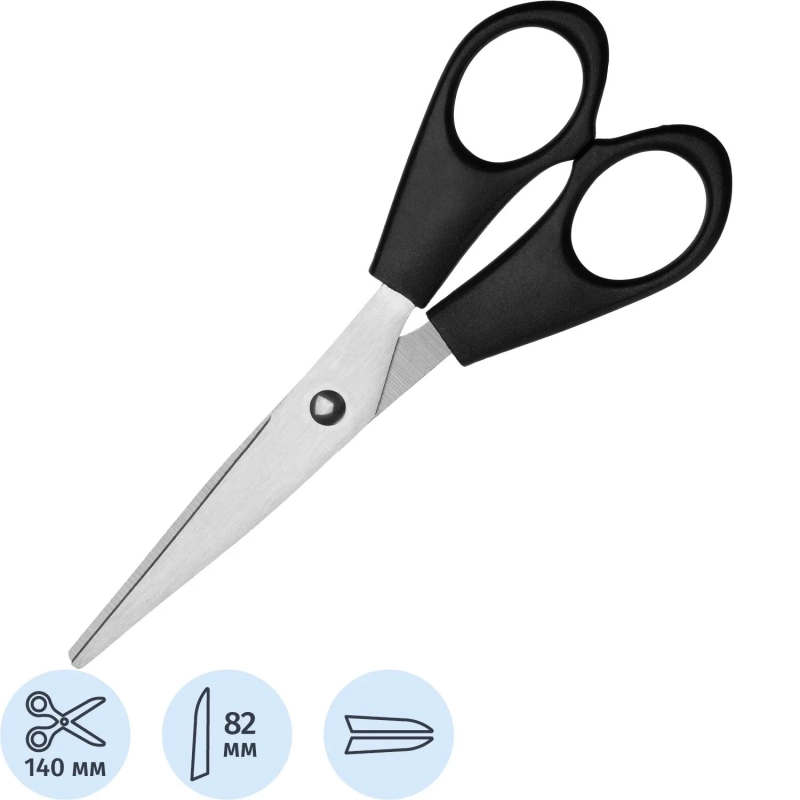 Ножницы Выбор есть 140 мм с пластиковыми ручками, цвет черный
