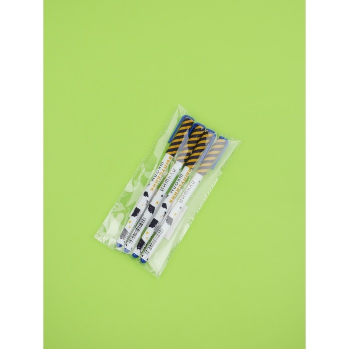 Набор пластиковых ручек  Набор пластиковых ручек "Лучший выпускник школы", синяя паста 0.7 мм, 4 шт