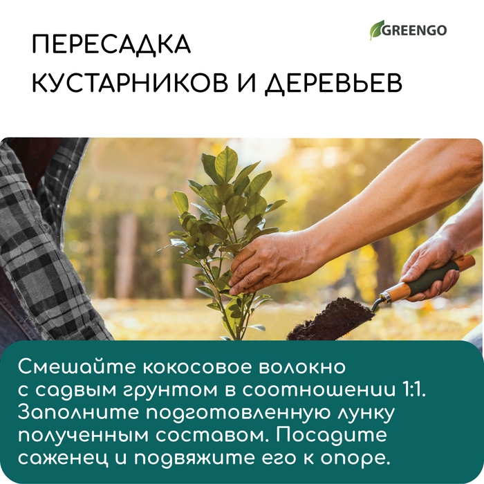 Кокосовое волокно, для мульчирования, 2 л, Greengo Кокосовое волокно, для мульчирования, 2 л, Greengo