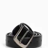 Ремень мужской, ширина 4 см, винт, пряжка металл, чёрный