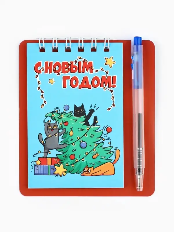 Набор: блокнот и мини ручка, 32 листа Набор: блокнот и мини ручка, 32 листа "Котики"