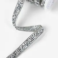 Стразы и бусины термоклеевые, 10 мм, 4.5&plusmn;0.5 м, цвет серебряный