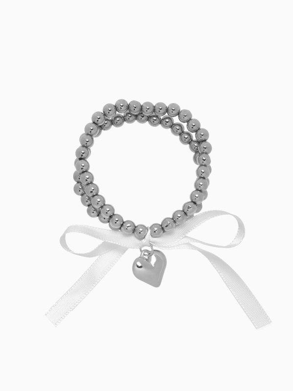 Браслет жемчуг «Сердеко» на резинке, бантик, цвет белый в серебре Браслет жемчуг «Сердеко» на резинке, бантик, цвет белый в серебре
