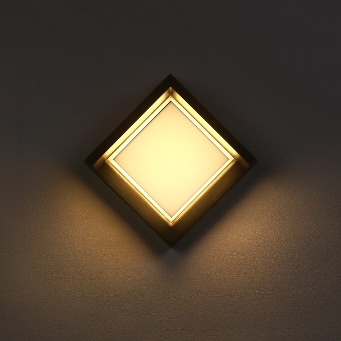 Светильник фасадный «Сити», FSD-054, 10 Вт, 3000К, квадрат, IP65, 220 В, пластик, черный Светильник фасадный «Сити», FSD-054, 10 Вт, 3000К, квадрат, IP65, 220 В, пластик, черный