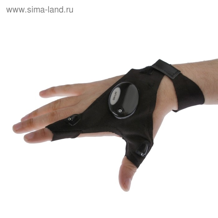 Перчатка для ремонта с двумя светодиодами, черный Перчатка для ремонта с двумя светодиодами, черный