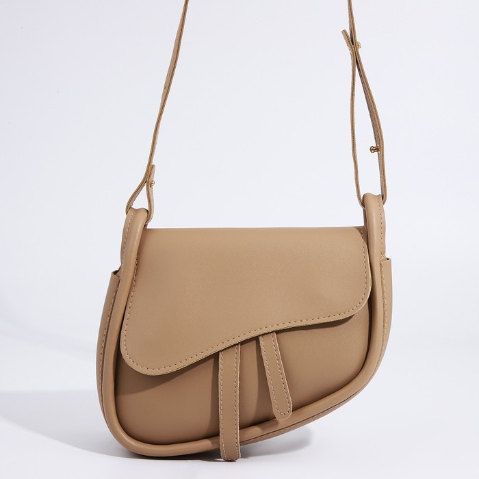 Сумка женская из искусственной кожи, 20×16×8.5 см, бежевая