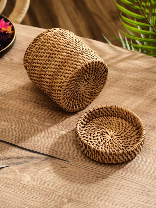 Корзинка плетеная ротанг, 12х12х10 см