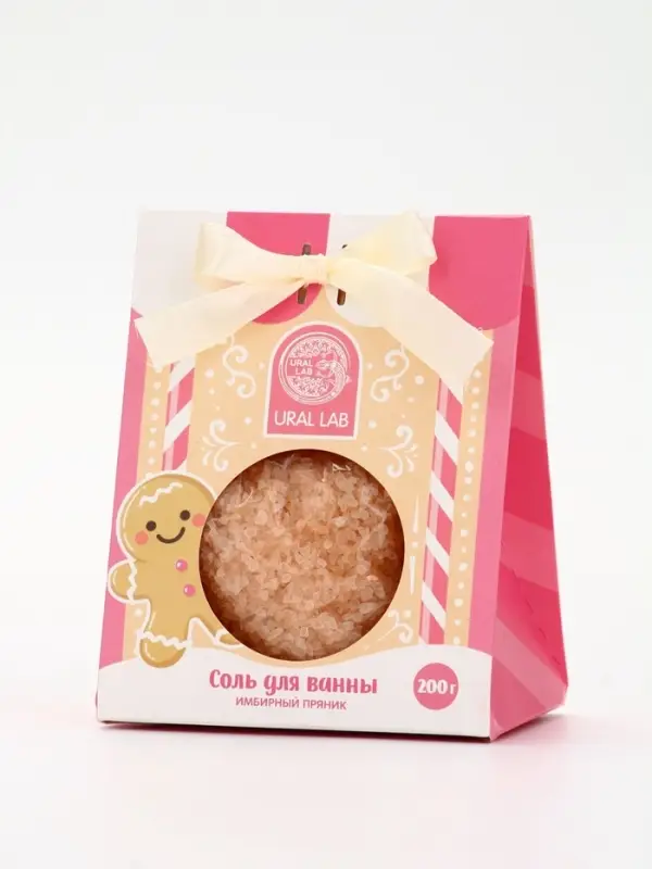 Соль для ванны, 200 гр, аромат имбирный пряник, URAL LAB Соль для ванны, 200 гр, аромат имбирный пряник, URAL LAB