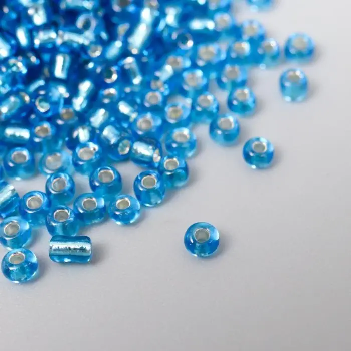 Бисер круглый 12/0 в бутылочке  Бисер круглый 12/0 в бутылочке "Голубой" прозрачно-цветной 20 гр
