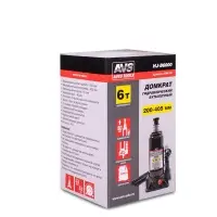 Домкрат гидравлический AVS HJ-B6000, 6т, 200-405мм. с клапаном (сумка, ремкомплект)