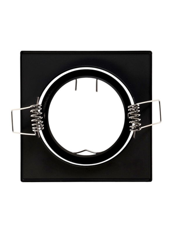 Светильник встраиваемый поворотный, под лампу MR16, квадрат, металл, черный