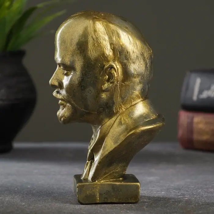 Бюст &laquo;Ленин В.И.&raquo;, фигурка гипс, под латунь, 13&times;8&times;8 см