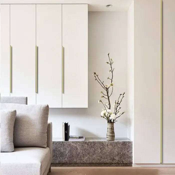 Ручка профильная мебельная торцевая CAPPIO RT001AU, L=800 мм, м/о 768 мм, сатиновое золото