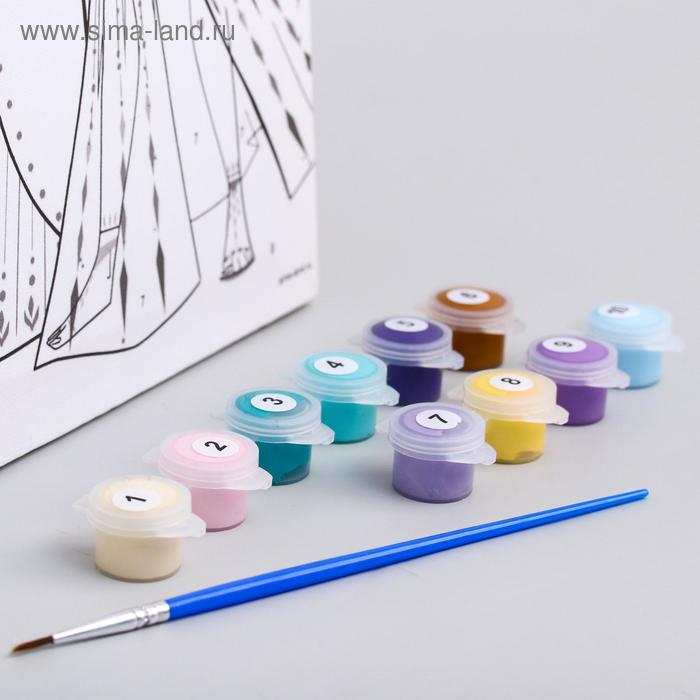 Картина по номерам для детей "Анна и Эльза" 20х30 см, Холодное сердце