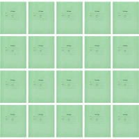 Тетрадь в зеленом офсете 12 л., крупная клетка уп. по 20 шт.,100% белизна