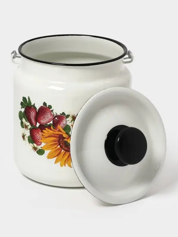 Бидон 3л (белая) декор микс