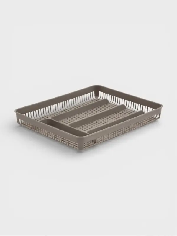 Лоток под столовые приборы Доляна, 5 отделений, 29.5&times;24&times;4 см, пластик, серый