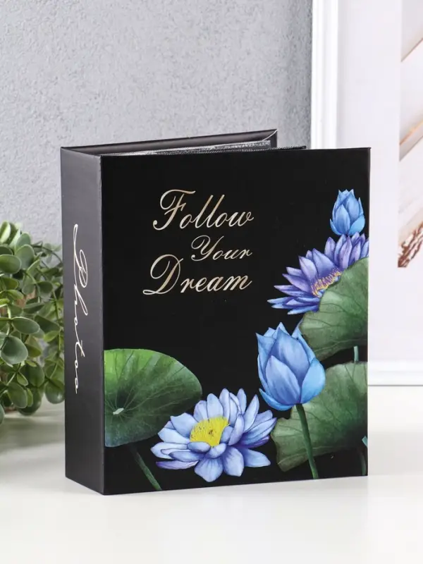 Фотоальбом "Цветы" 200ф 10X15см, ПП карм., черные страницы