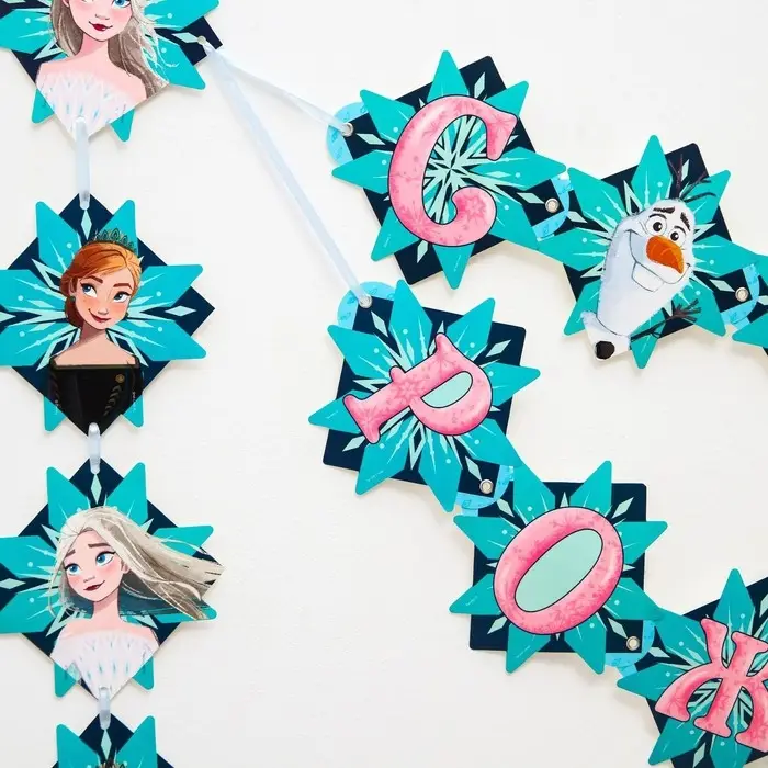 Гирлянда на люверсах «С Днем рождения!», длина 170 см, Холодное сердце Гирлянда на люверсах «С Днем рождения!», длина 170 см, Холодное сердце