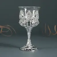Подсвечник на 1 свечу &laquo;Наслаждение&raquo;, пластик, стекло, 12&times;6.5&times;6.5 см, под серебро