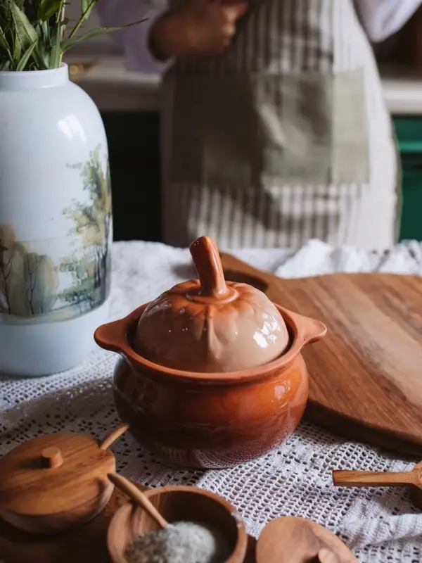 Горшочек для запекания Кунгурская керамика &laquo;Луговой&raquo;, 600 мл, с ручками, керамика, оранжевый