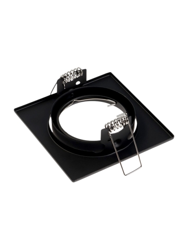 Светильник встраиваемый поворотный, под лампу MR16, квадрат, металл, черный