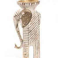 Подсвечник на 1 свечу &laquo;Слон. Полоски&raquo;, полистоун, d=8 см, 11&times;9&times;25 см