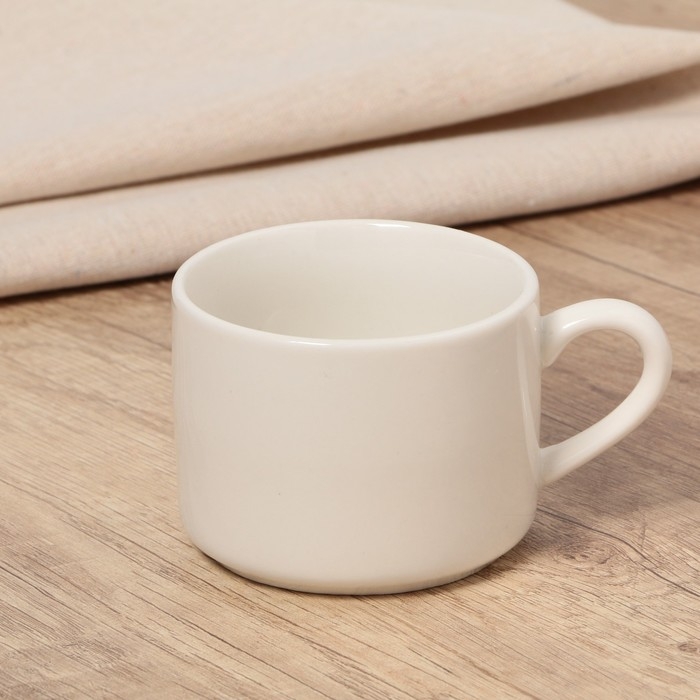 Чайная пара керамическая «И пусть весь мир подождет», 200 мл, цвет белый Чайная пара керамическая «И пусть весь мир подождет», 200 мл, цвет белый