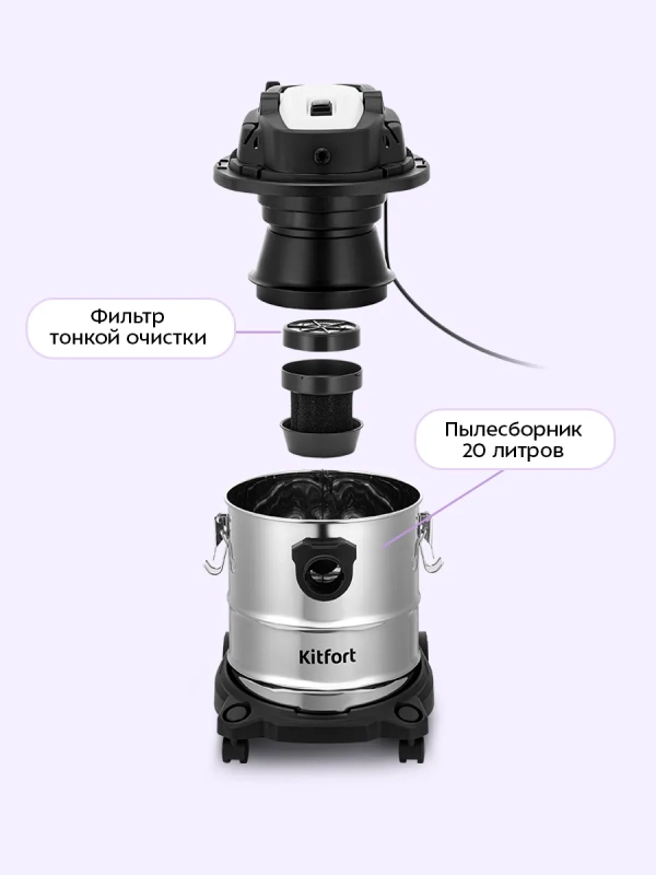 Моющий хозяйственный пылесос КТ-5553 - 1200 Вт