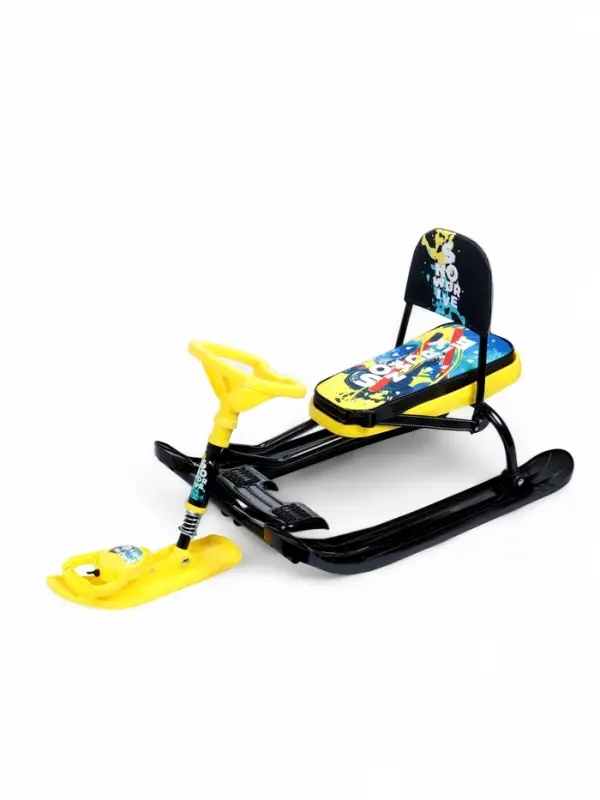 Снегокат &laquo;Тимка спорт 4-1 Зимний спорт&raquo;, ТС4-1/С, со спинкой и ремнём безопасности