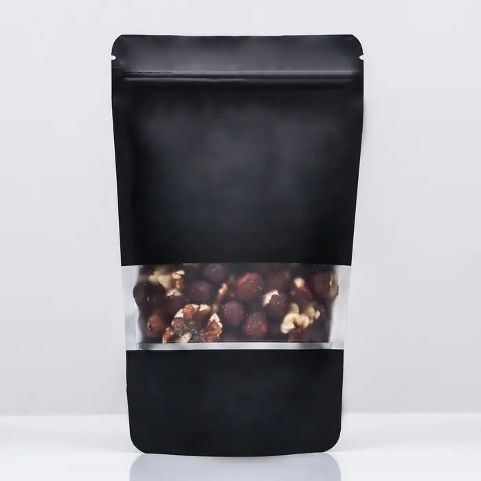 Пакет дой-пак, матовый, чёрный с окном, 12×20×4 см Пакет дой-пак, матовый, чёрный с окном, 12×20×4 см