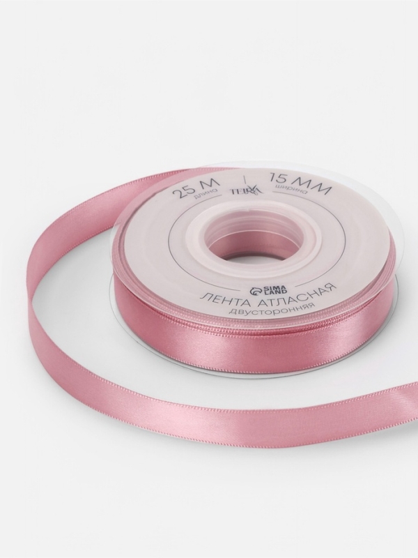 Лента атласная двухсторонняя №158 15мм*25±1м сакура TR Лента атласная двухсторонняя №158 15мм*25±1м сакура TR