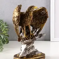 Фигурка полистоун &laquo;Орёл на камне&raquo;, 24.5&times;18&times;11 см, бронза