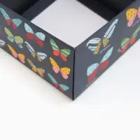 Коробка самосборная &laquo;Бабочки&raquo;, размер 11&times;11&times;7 см, плотность 270 г/м&sup2;
