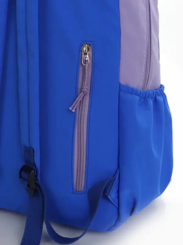 Рюкзак молодёжный на молнии, с карманами, двухцветный, размер 31&times;15&times;46 см, сиреневый