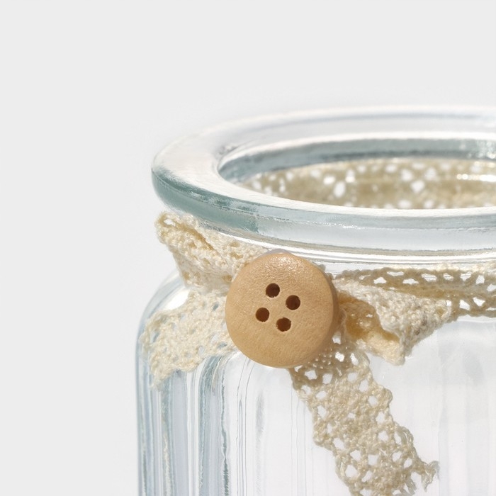 Банка стеклянная для хранения сыпучих продуктов Доляна «Ёжик в золотом», 230 мл, 7,8×15 см, с керамической крышкой