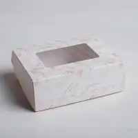 Кондитерская упаковка, коробка с ламинацией &laquo;For you&raquo;, 10&times;8&times;3.5 см