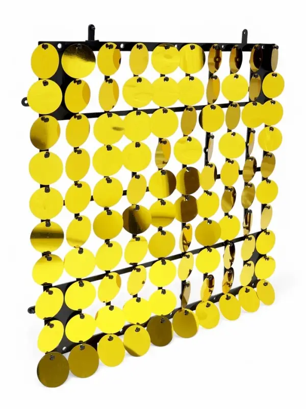 Панель с пайетками для фотозоны, круглые, 30&times;30 см, золотая