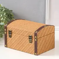 Шкатулка дерево "Диагональ" охра набор 2 шт 19х13,5х12 23х17х14 см