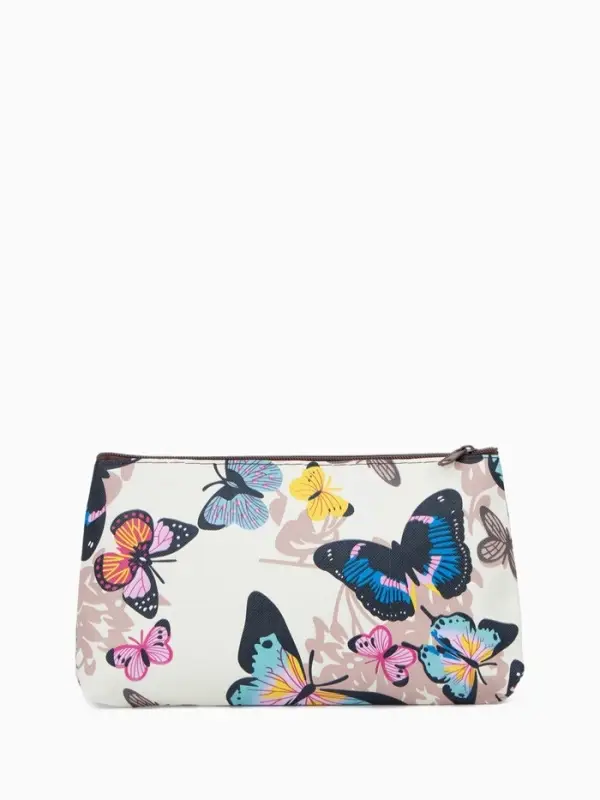 Косметичка - пенал на молнии, плоская, с ярким принтом, разноцветная