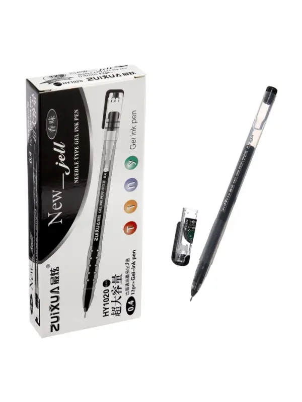 Ручка гелевая, бесстержневая, чёрная, узел 0.38 мм