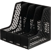 Лоток вертикальный д/бумаг Deli E9844,сбор,4отд,чер,325x257x275мм,пл