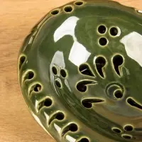 Мыльница &laquo;Цветочный узор&raquo;, 13&times;5.5&times;10.5 см, керамика, зелёная