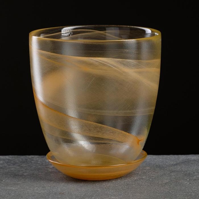 Горшок цветочный с поддоном  Горшок цветочный с поддоном "Гармония", бежевый 2 л