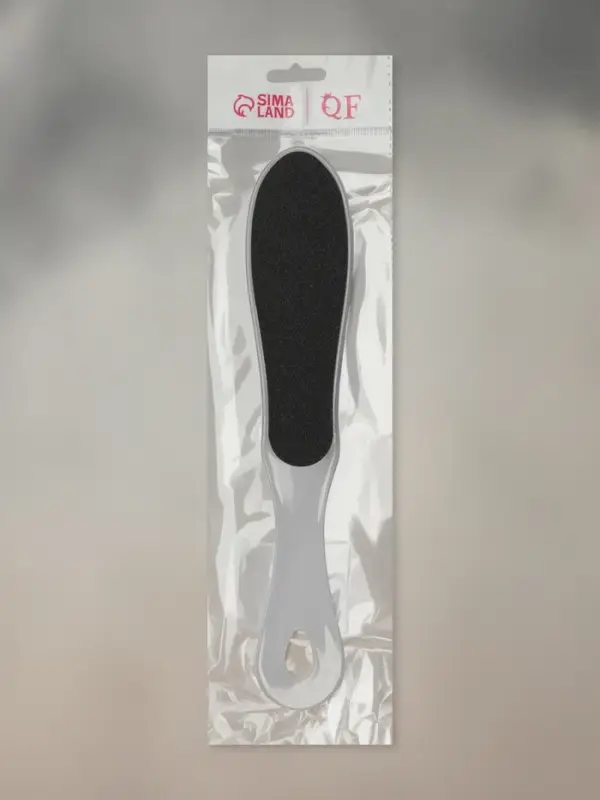 Пилка для пяток, наждачная, двусторонняя, 27 см, белая