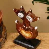 Сувенир "Кошачья парочка" дерево 8х5х15 см, цв. коричневый