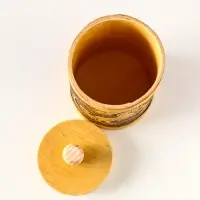 Туес Д6 высокий " Конь вороной",d6см, высота с хватком 12см, береста